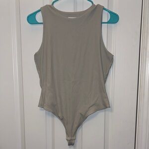 House of Harlow 1960 Gray Ribbed Bodysuit